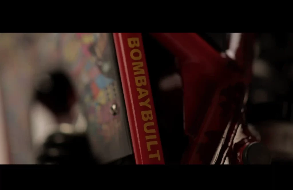 Automotive photography of a bike parts featuring the distinctive styling of Bombay Local by Bombay Custom Works.